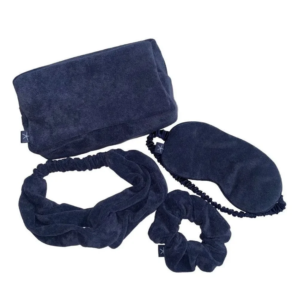 Barefoot dreams CozyTerry Resort 3-piece Set travel bag indigo new